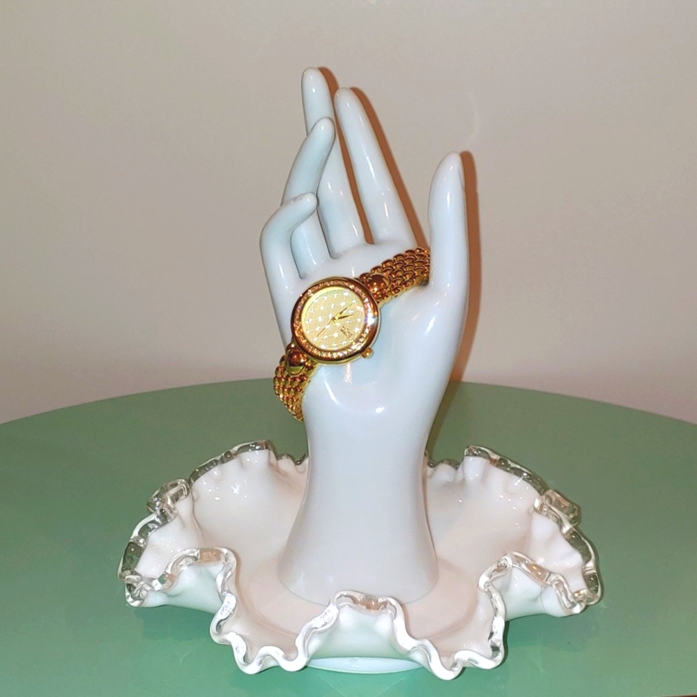 Burgi Crystal Diamond Pattern Watch – BUR170
